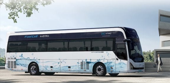 현대자동차그룹 사업장에서 운행 중인 수소전기 통근버스