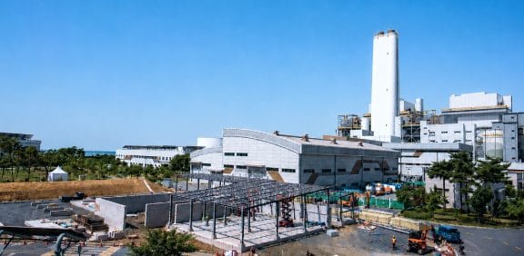 Construction site of the hydrogen production plant at Shin Boryeong Power Headquarters