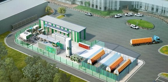Rendering of the hydrogen production facility in the Buan Renewable Energy Industrial Complex