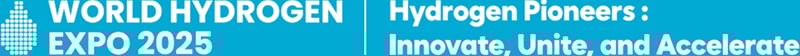 월드 하이드로젠 엑스포 2025 공식 슬로건을 담은 배너 이미지, 수소 사회 가속화를 위한 혁신과 협력 강조